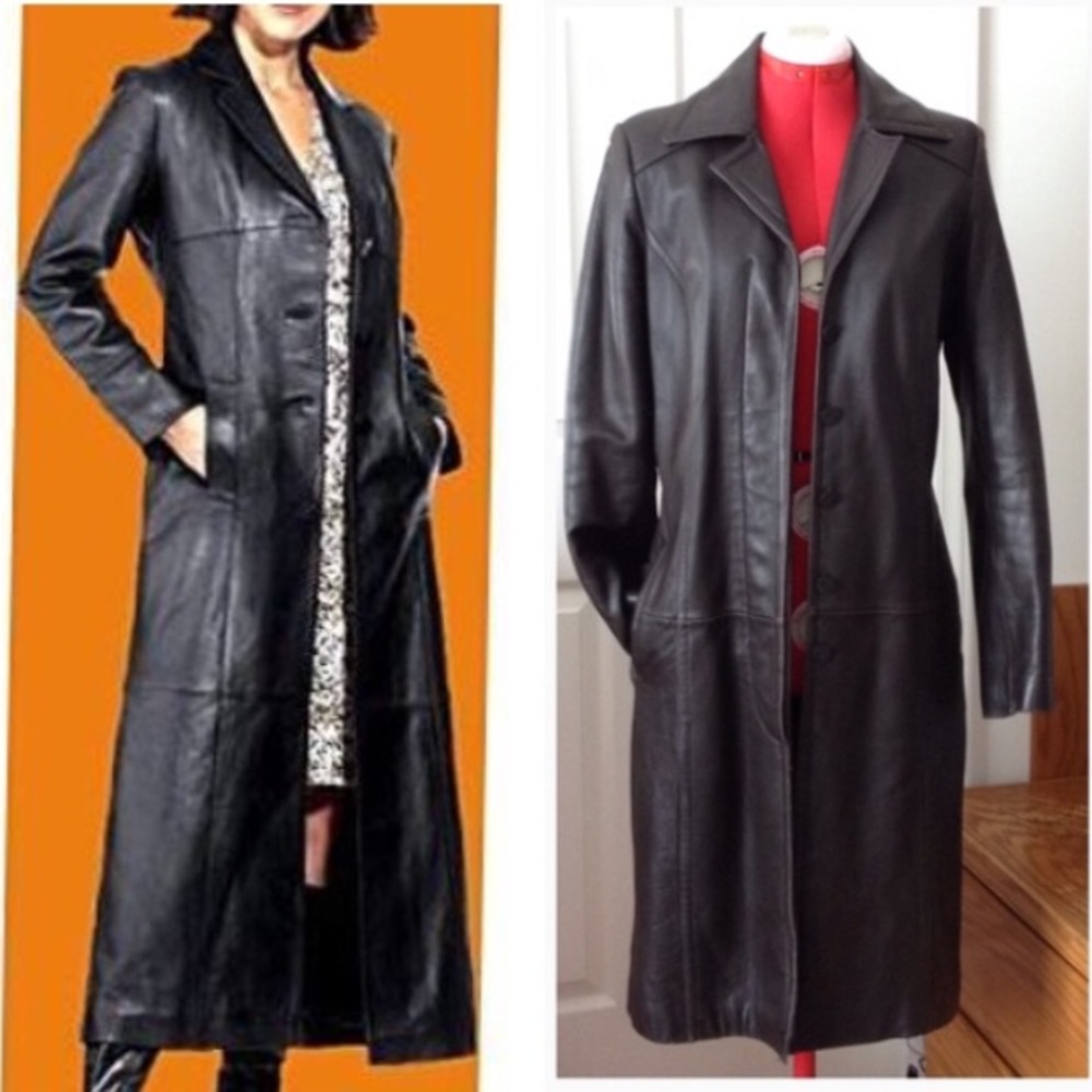 ~2x HP~ JONES NY Soft Leather Brown Trench Coat
